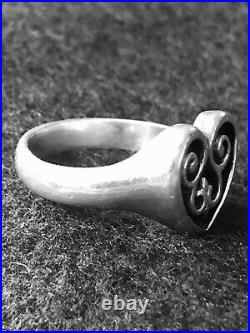 James Avery Retired Silver French Heart Swirl Ring Size 10