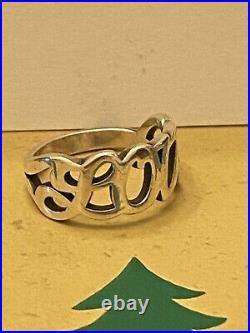 James Avery Retired Silver LOVE Ring Size 7