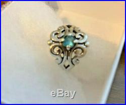 James Avery Retired Silver Spanish Lace Ring WithAquamarine Ring -sz 7.5