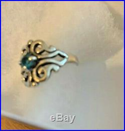 James Avery Retired Silver Spanish Lace Ring WithAquamarine Ring -sz 7.5