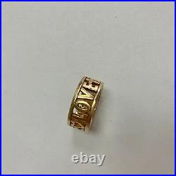 James Avery Retired Size 10 Yellow 14 Kt Gold LOVE FAITH HOPE Ring