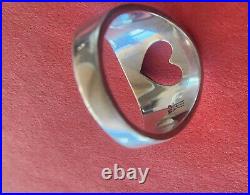 James Avery Retired Size 5 Heart Sterling Silver Ring Vintage Piece, NEAT