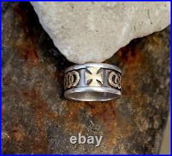 James Avery Retired Small Size 5 14kt and. 925 Cross and Unity Band Ring