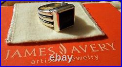 James Avery Retired Square Black Onyx Ring Size 8.5