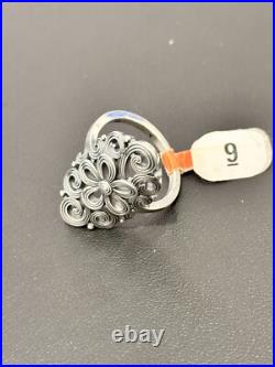 James Avery Retired Sterling Full Bloom Tracery Scrolled Floral Ring Size 9