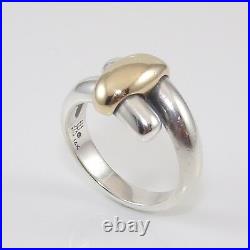 James Avery Retired Sterling Silver 14K Yellow Gold Bypass Band Ring Size 8 SFH
