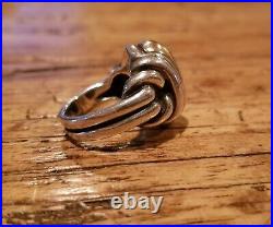 James Avery Retired Sterling Silver & 14K Yellow Gold Knot Dome Ring Sz 6 1/2