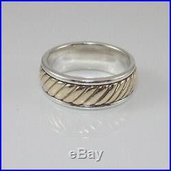 James Avery Retired Sterling Silver 14K Yellow Gold Wedding Band Ring 9 GGC
