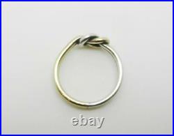 James Avery Retired Sterling Silver 14k Yellow Gold Lovers Knot Ring Lb-c1265