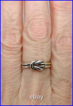 James Avery Retired Sterling Silver 14k Yellow Gold Lovers Knot Ring Lb-c1265
