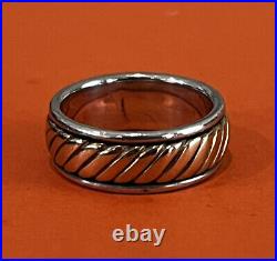 James Avery Retired Sterling Silver And 14k Gold Wedding Band Ring Size 9