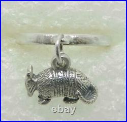 James Avery Retired Sterling Silver Armadillo Dangle Charm Ring Lb-c2166