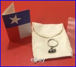 James Avery Retired Sterling Silver Armadillo Dangle Charm Ring Size 4.5 Rare