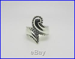 James Avery Retired Sterling Silver Beaded Edges Bypass Ring Size 6.75- Lb-c1621