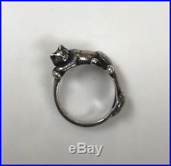 James Avery Retired Sterling Silver Cat Ring Size 7.5