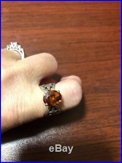 James Avery Retired Sterling Silver Citrine Ring Size 7.75