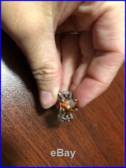 James Avery Retired Sterling Silver Citrine Ring Size 7.75