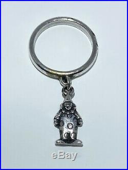 James Avery Retired Sterling Silver Clown Charm Dangle Ring Size 4.5