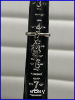 James Avery Retired Sterling Silver Clown Charm Dangle Ring Size 4.5