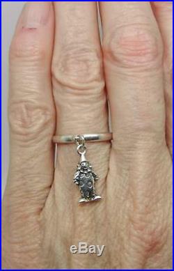 James Avery Retired Sterling Silver Clown Charm Dangle Ring Size 5.5 Lb-c1722
