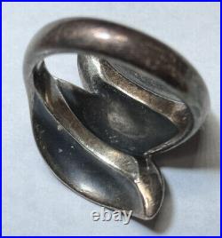 James Avery Retired Sterling Silver Double Leaf Wrap Ring Sz. 9 Unpolished ibs2
