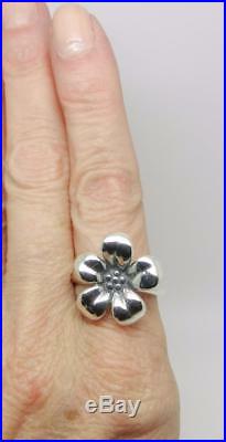 James Avery Retired Sterling Silver Flower Ring Size 9 Lb-c1867