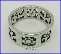 James Avery Retired Sterling Silver Four Seasons Band Ring Size 8.25 Lb-c1650