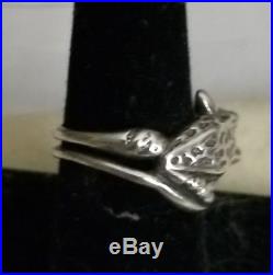 James Avery Retired Sterling Silver Frog Wrap Ring Size 7