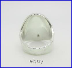 James Avery Retired Sterling Silver Hammered Oval Ring Size 7.5 Lb-c1917