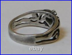 James Avery Retired Sterling Silver Heart & Flower Vine Ring Sz 7