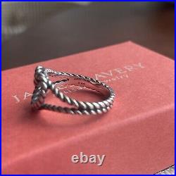 James Avery Retired Sterling Silver Heart Twist Rope 60 Years Ring Size 10