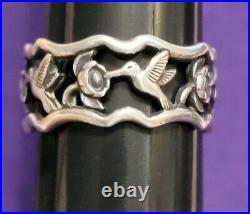 James Avery Retired Sterling Silver Hummingbird Band Ring Size 8 1st Generation