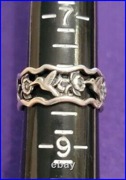 James Avery Retired Sterling Silver Hummingbird Band Ring Size 8 1st Generation