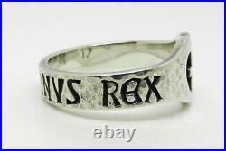 James Avery Retired Sterling Silver Jesus Nazarus Rex Ring Size 7 Lb-c2510