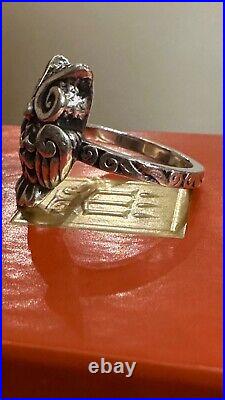 James Avery Retired Sterling Silver Owl Ring Size 7
