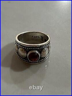 James Avery Retired Sterling Silver Ruby Stone Ring Sz6.5 7.3G Rare