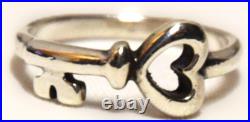 James Avery Retired Sterling Silver The Hearts Key Ring Size 6