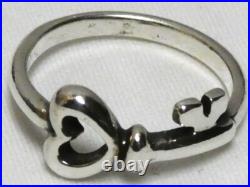 James Avery Retired Sterling Silver The Hearts Key Ring Size 6