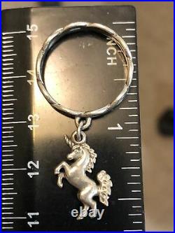 James Avery Retired Sterling Silver Unicorn Dangle Charm Ring Size 8