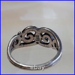 James Avery Retired Sterling Silver Wave Scroll Ring Size 7.5 Signed Marked