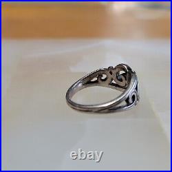 James Avery Retired Sterling Silver Wave Scroll Ring Size 7.5 Signed Marked