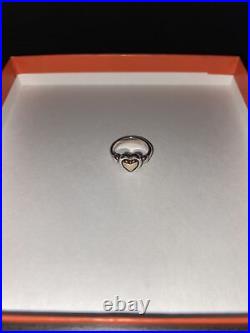 James Avery Retired Sterling Silver and 14k Gold True Heart Ring Size 3 Used