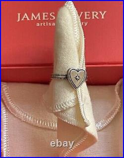 James Avery Retired Sterling Vintage Heart Ring/Size-6