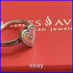 James Avery Retired Sterling Vintage Heart Ring/Size-6