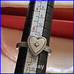 James Avery Retired Sterling Vintage Heart Ring/Size-6