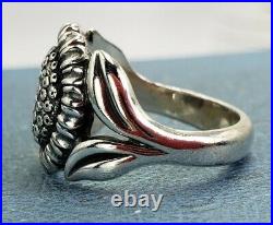 James Avery Retired Sunflower Ring Sz8.25 Mint Condition Sterling