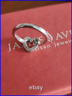 James Avery Retired Sweetheart Open Heart Ring Size 5