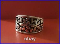 James Avery Retired Thick Sterling Silver Spring Blossom Flower Ring Size 10