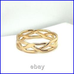 James Avery Retired Tresse Crossover 14K Yellow Gold Band Ring (DG7027725)