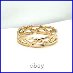 James Avery Retired Tresse Crossover 14K Yellow Gold Band Ring (DG7027725)